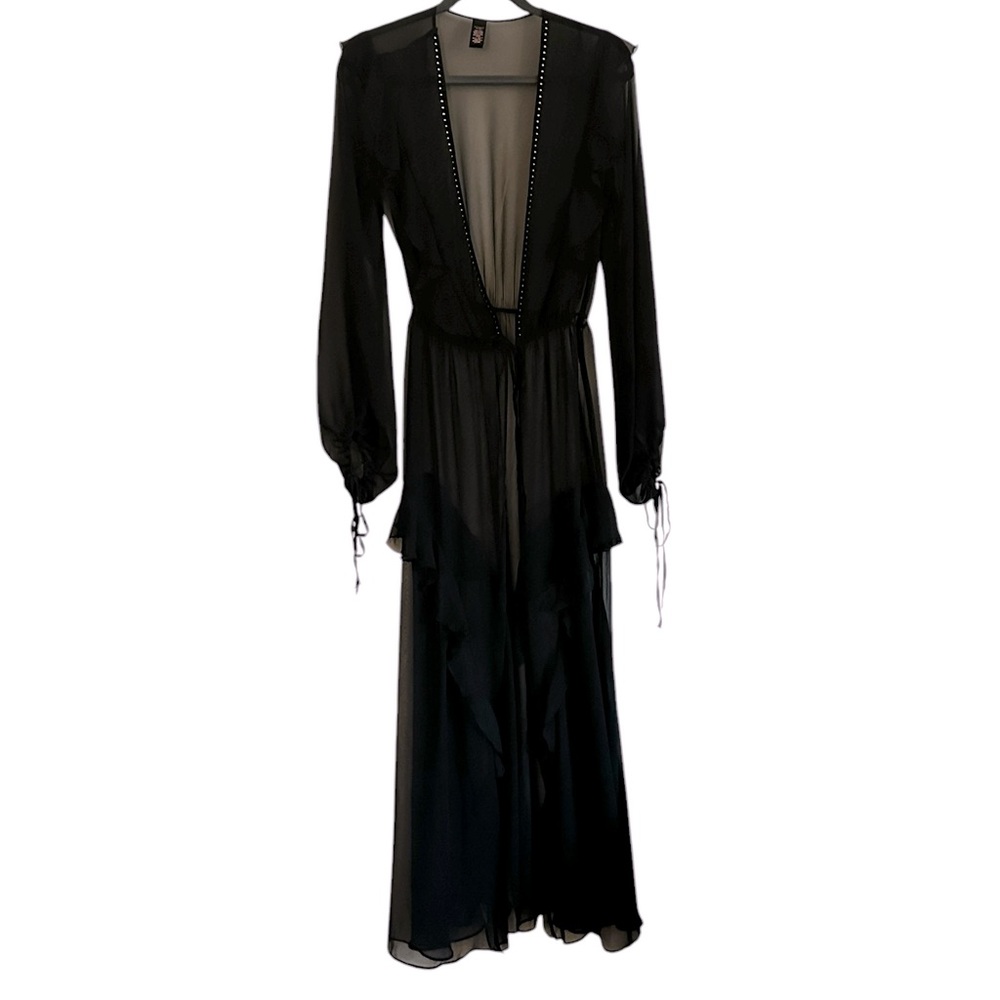 Victoria’s Secret Sheer Robe With Gold Studs- Floor Length, Women’s XSmall